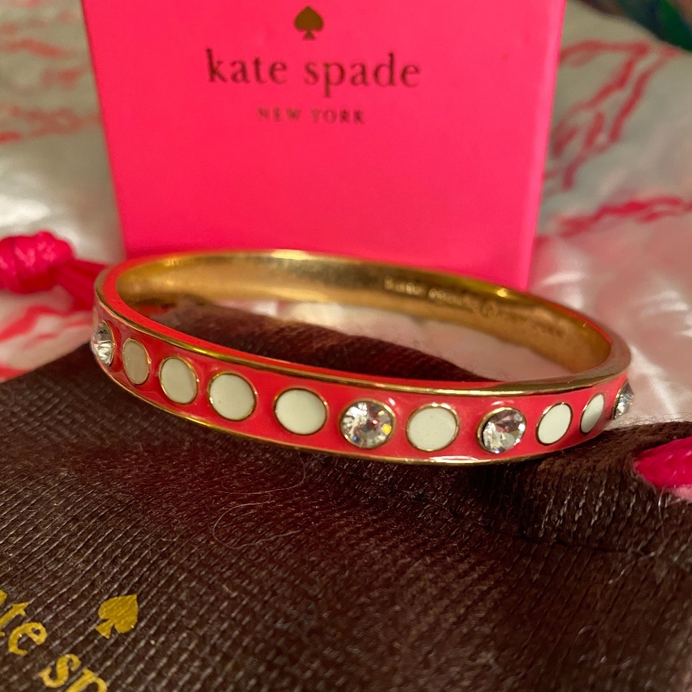 kate spade enamel bangle with pave stones